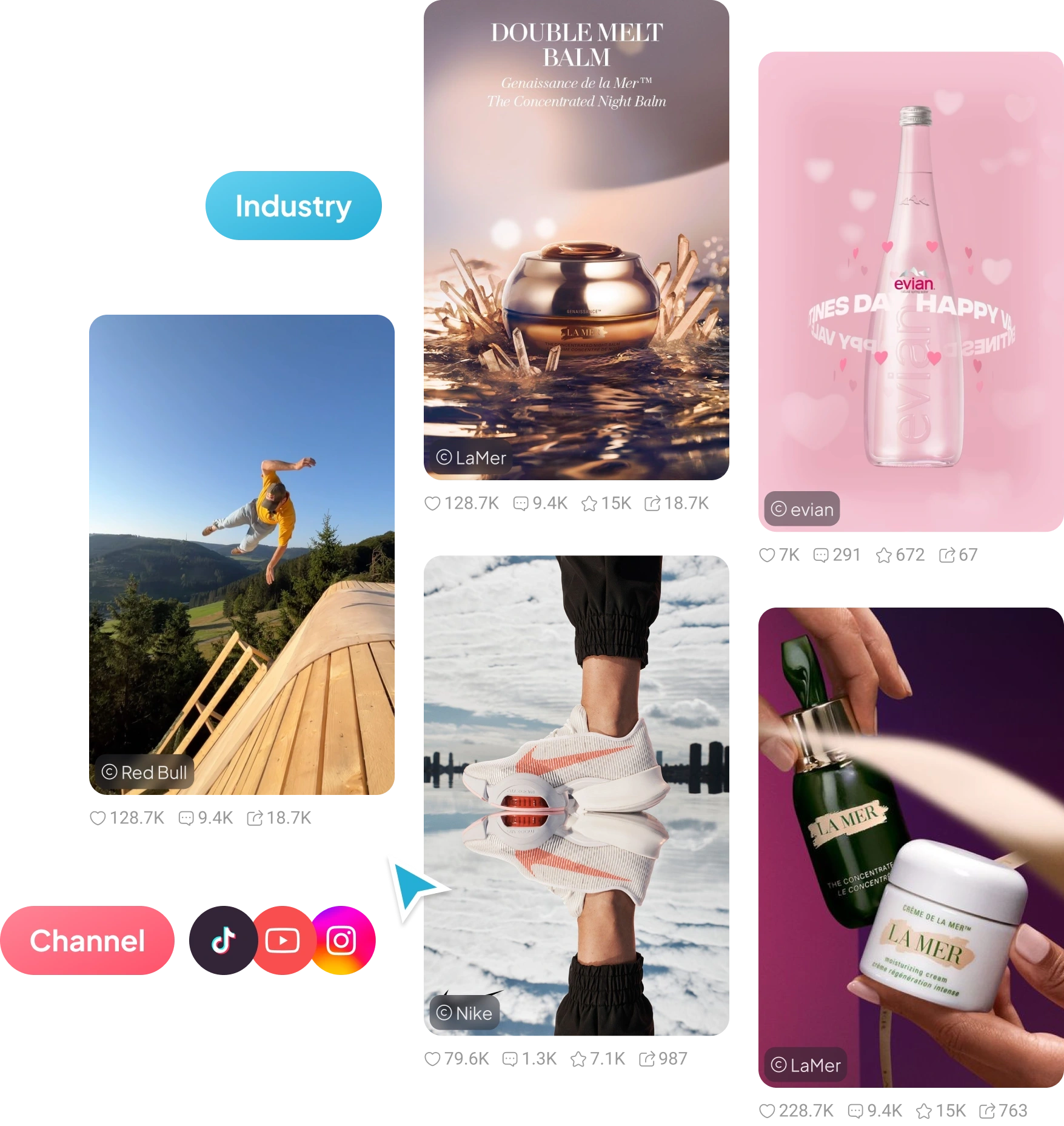 Runix content discovery interface: Find successful viral content patterns across social media platforms